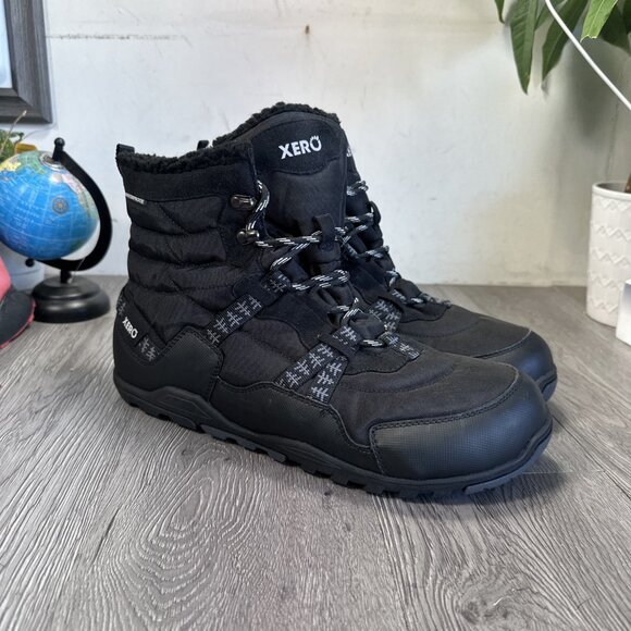 Xero Shoes Alpine Black Winter Snow Boots Waterproof Barefoot Men Size 12 - Picture 1 of 8